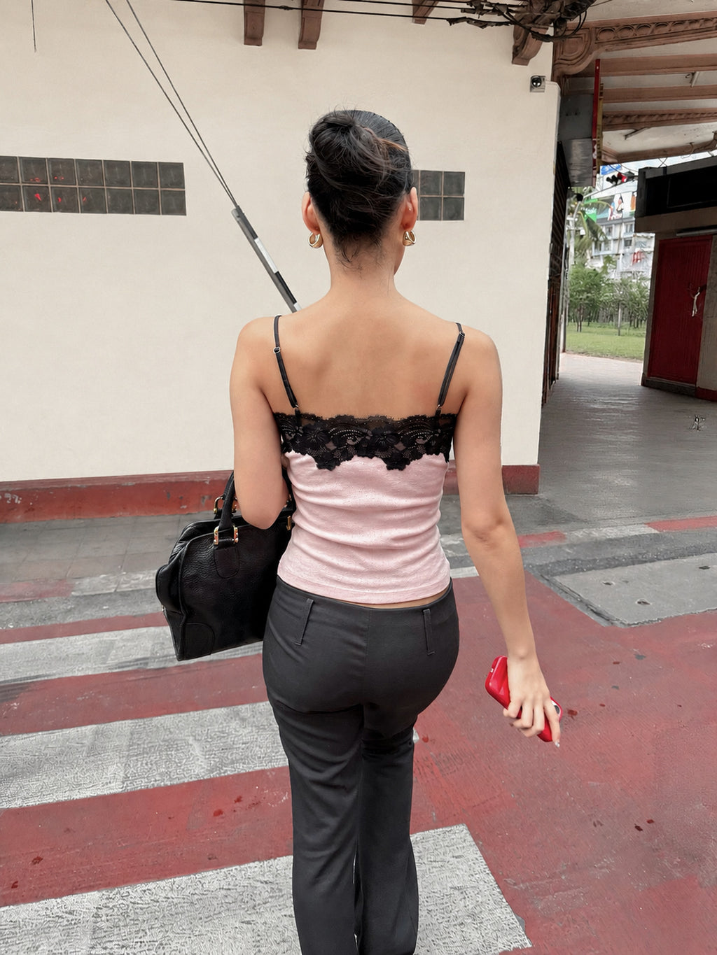 Lacey stripe camisole
