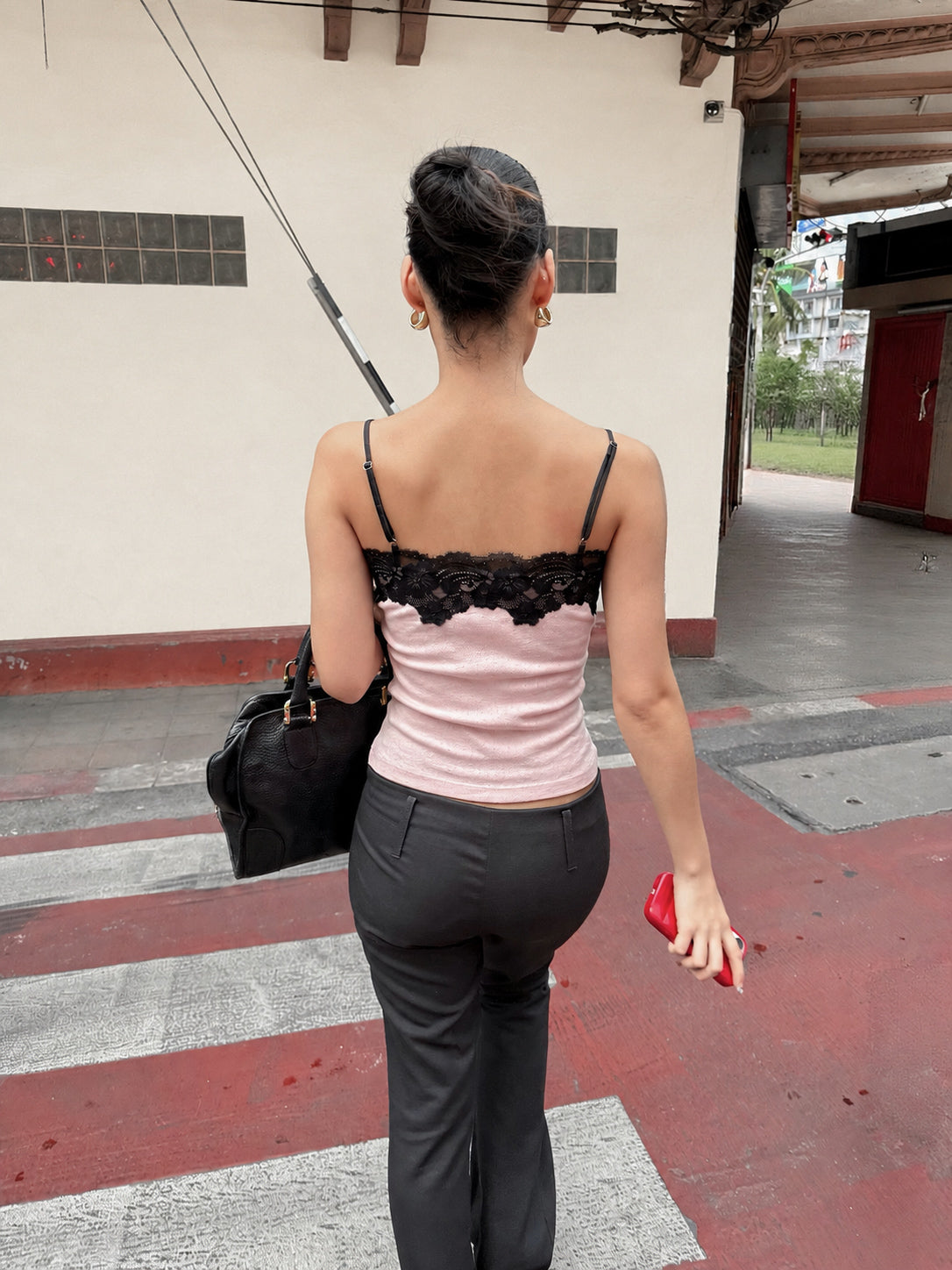 Lacey stripe camisole